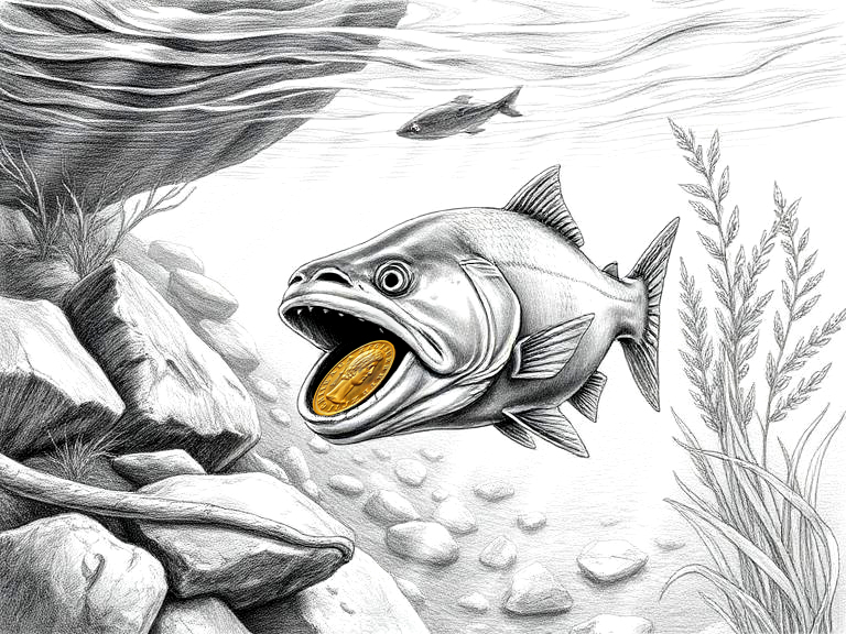 Fish with coin in mouth